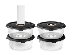 Round vacuum glass container – 1400 ml set - 4 pcs.